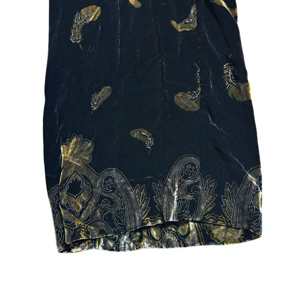 Citron Santa Monica women’s medium silk blend velvet wide leg feather pants - Picture 2 of 4